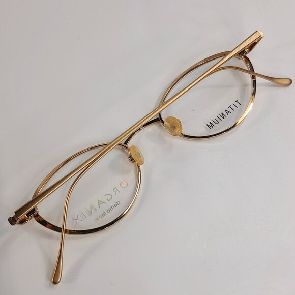 Organix Titanium 866 gold full rim eyeglasses frame 47-20-140 oval women glasses main image 8